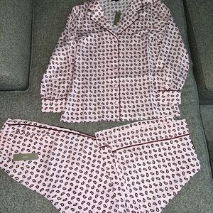 J Crew Cosmo Pant Small & Drapey Camp-Collar Top XS in Paisley Print SOLD AS SET